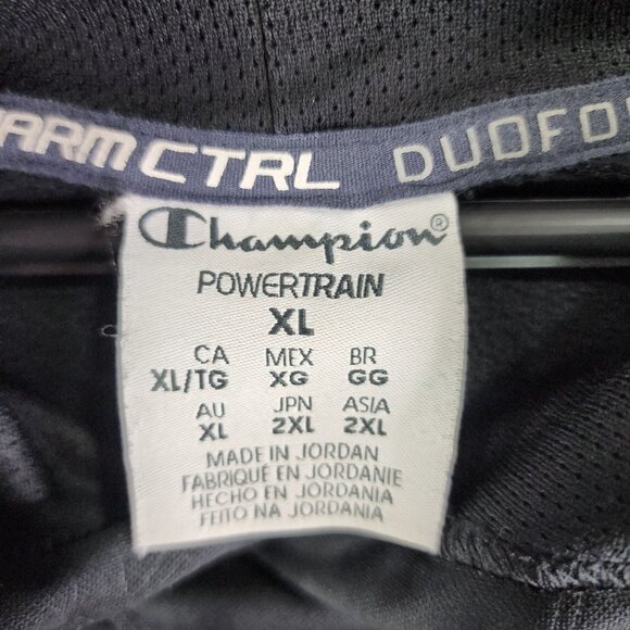 Mens Black Champion Powertrain Performance Hoodie Sweatshirt Long Sleeve Size XL - Picture 6 of 12